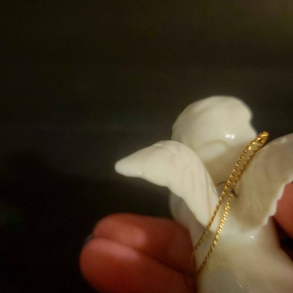 Angel With Horn Ornament Glossy White Porcelain. Made In Japan - Picture 5 of 8